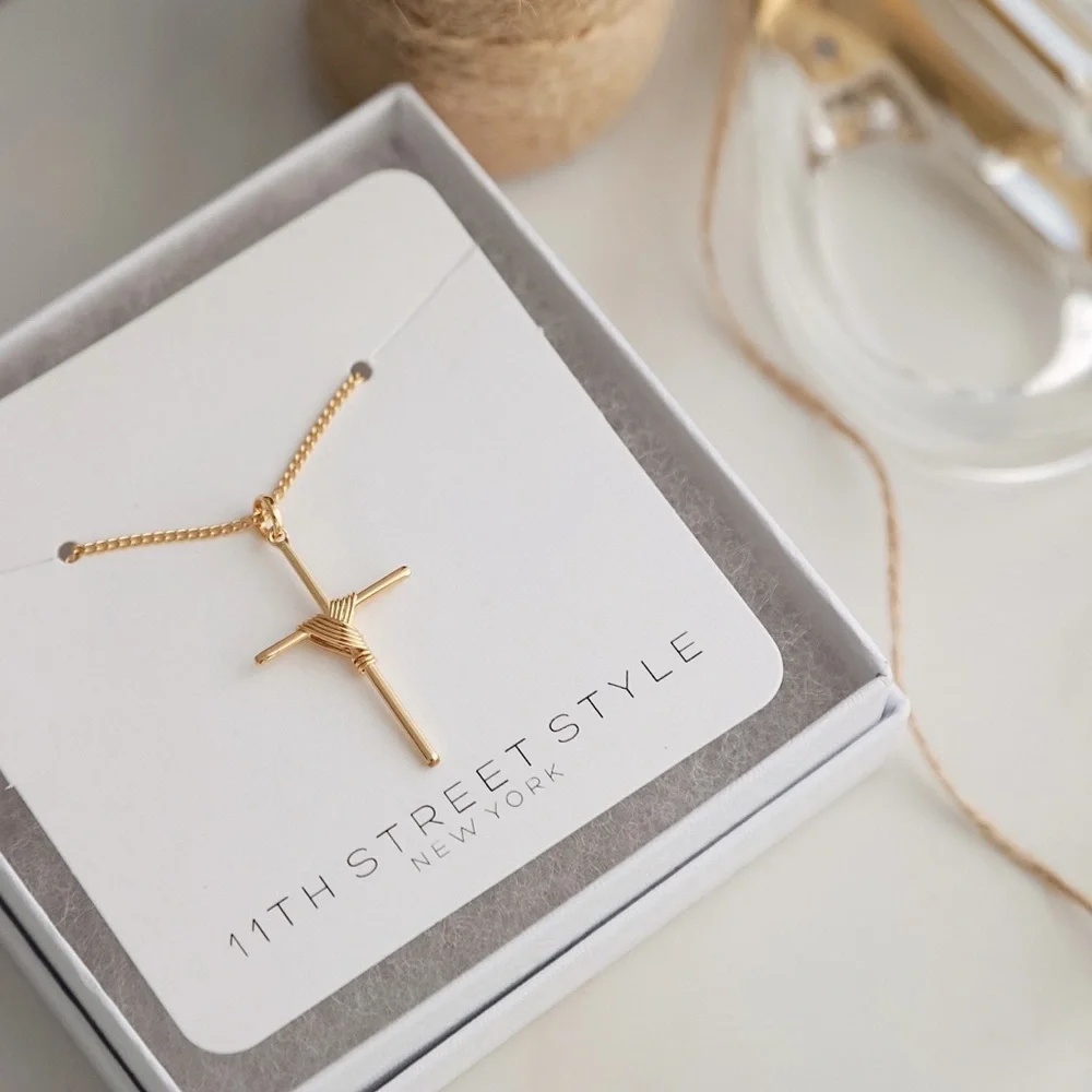 Cross Necklace | 18k Gold Filled - Picture 3 of 8